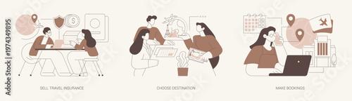 Travel agency isolated cartoon vector illustrations se