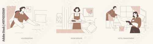 Hotel jobs isolated cartoon vector illustrations se
