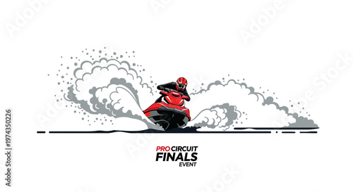 Dynamic Jet Ski Action Dynamic Motion Water Sport Splash Event