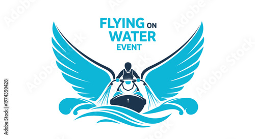 Dynamic Jet Ski Event Logo Wings Water Speed Thrill