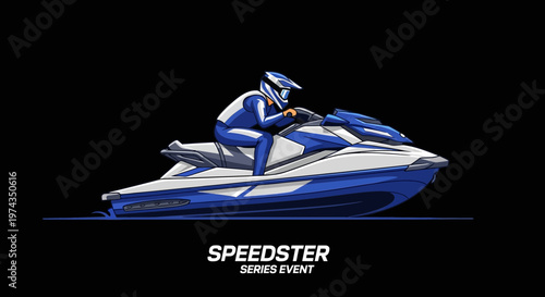 Dynamic Jet Ski Rider Speeding Through Water For Thrilling Sports Events