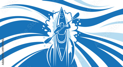 Dynamic Kayaker Navigating Energetic Water Waves