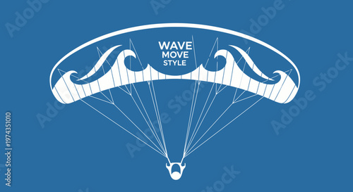 Dynamic Kite Surfing Paraglider Abstract Wave Design