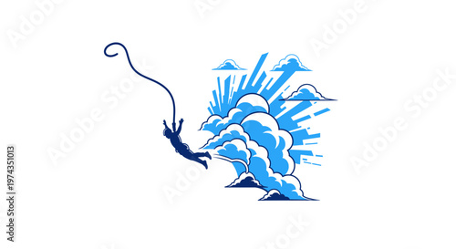 Dynamic Leap Into The Clouds And Sky A Thrilling Adventure