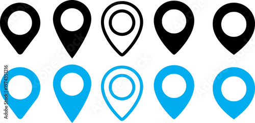 Cuadro en lienzo Location pin icon png Location map pin icons set