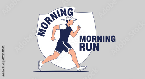 Dynamic Morning Run Exercise Graphic Design For Active Lifestyles
