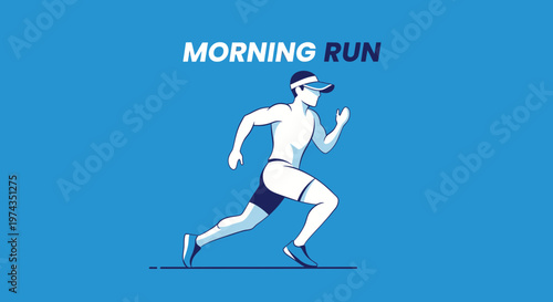 Dynamic Morning Run Athlete In Motion Graphic