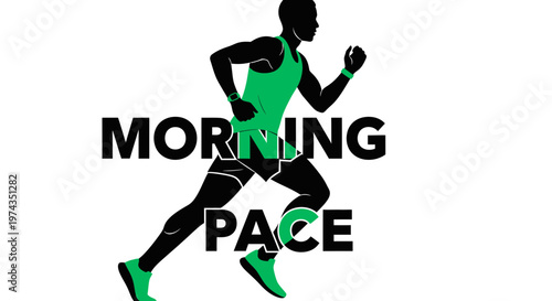 Dynamic Morning Run Silhouette Graphic With Bold Text
