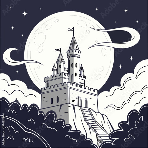 Moonlit Mystic Castle