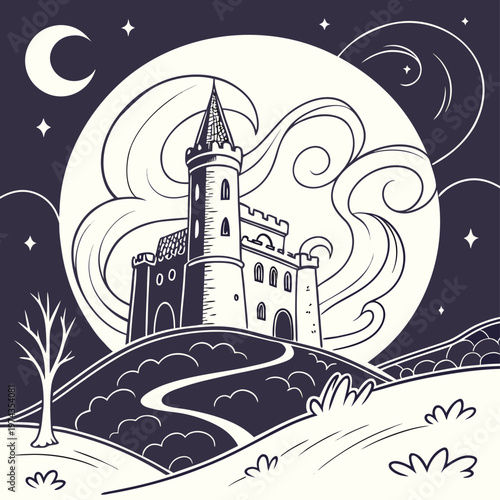 Moonlit Mystic Castle