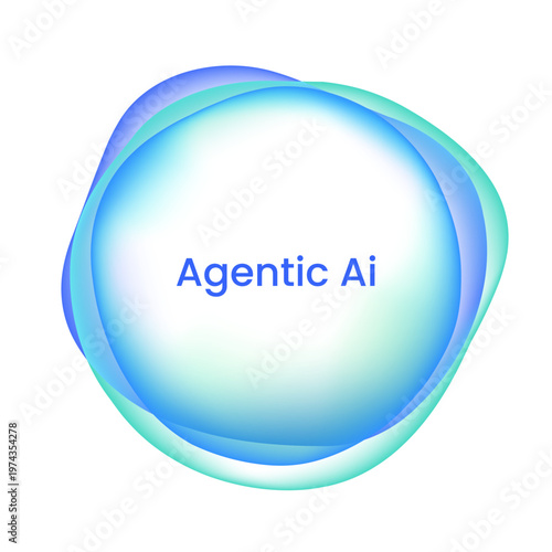Agentic Ai innovation with abstract gradient circle smooth glow for artificial intelligence concepts, AGI technology with big data autonomous driven future tech for application logo or title tagline.