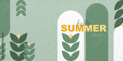 Hello Summer banner. Modern design.