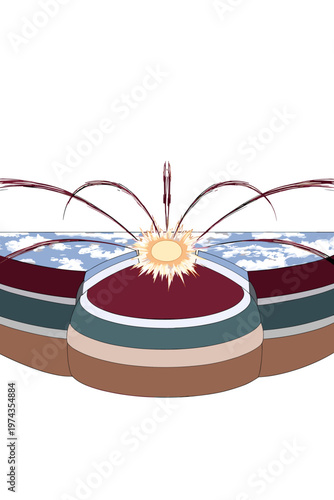 Vibrant Seismic Wave Propagation Through Earth Layers