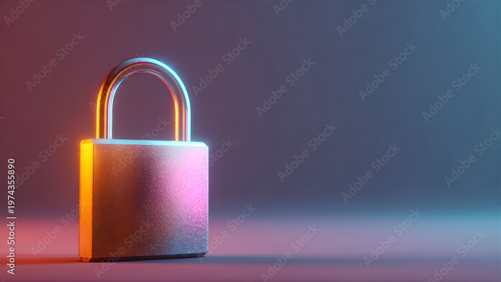 Fototapeta premium Secure Padlock Symbolizing Protection and Security in Digital Age.