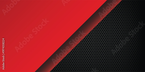 Black and red background overlap dimension grey vector illustration message board for text and message design modern website eps 10