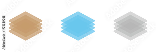 Land layers vector icon set in solid style. Vector Illustration .  EPS 10 .