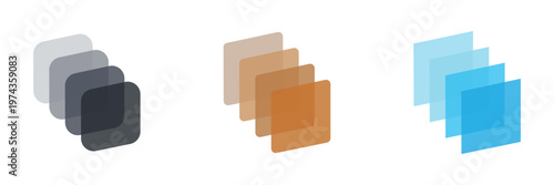 Land layers vector icon set in solid style. Vector Illustration .  EPS 10 .