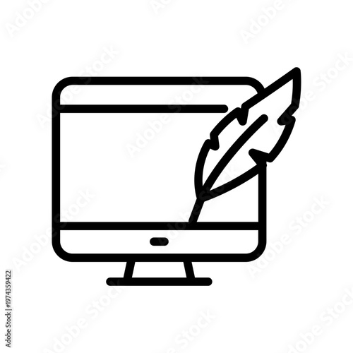Monitor and pen icon