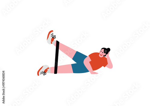 エクササイズをする女性のイラスト