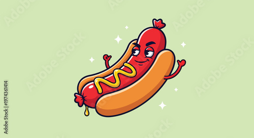 Cartoon Hot Dog Character with Attitude.