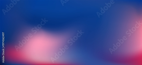Gentle pink blurred spots as floral silhouette on blue background. Abstract ethereal florals gradient backdrop. Vector botanical gradation template for presentation. Soft smooth botanical dreamy bg.