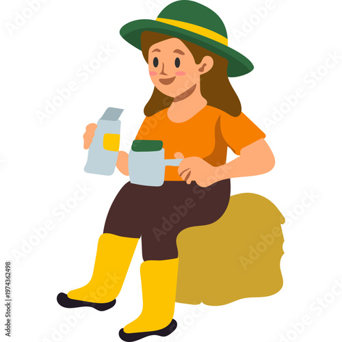 Activities of a Farmer Illustration