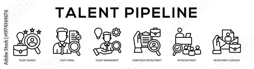 Talent Pipeline web banner illustration concept