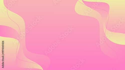 Abstract pink-yellow gradient wave background, Minimalist feminine wallpaper for beauty products, cosmetics, branding, sale banners, business templates, web pages, and more