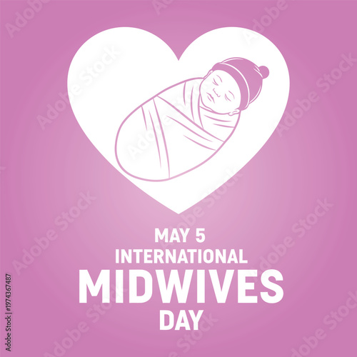 International midwives day celebration a newborn baby in a heart shape