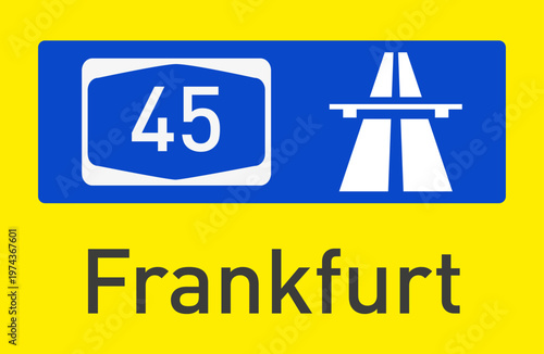 Vektorzeichen, Bundesautobahn A45, Frankfurt