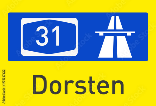 Vektorzeichen, Bundesautobahn A31, Dorsten