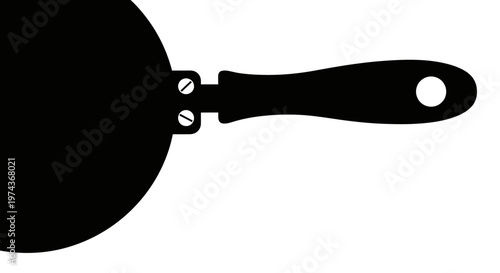 Black frying pan kitchen cookware.