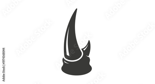 Black Rhino Horn Closeup View.