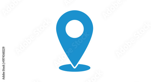 Blue Location Map Pin Icon Symbol.