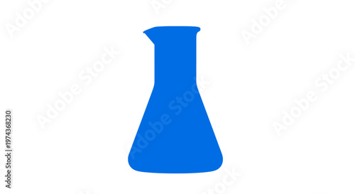 Blue plastic laboratory chemistry flask.