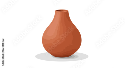Brown clay vase ceramic object.