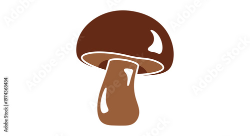 Brown Mushroom Fungi Illustration.