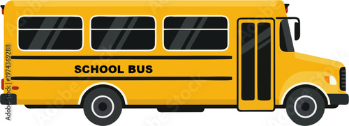 Yellow School Bus Vector Illustration Isolated