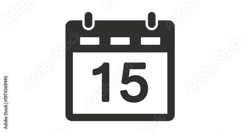 Calendar Page with Number Fifteen.