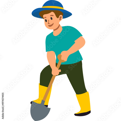 Activities of a Farmer Illustration