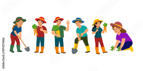 Activities of a Farmer Illustration