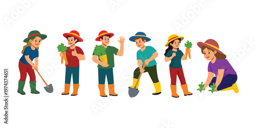 Activities of a Farmer Illustration