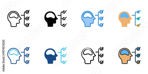 MMPI icons set multiple style collection. Editable stroke 
