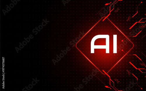 Artificial Intelligence ,AI chipset on circuit board, futuristic Technology Concept	
