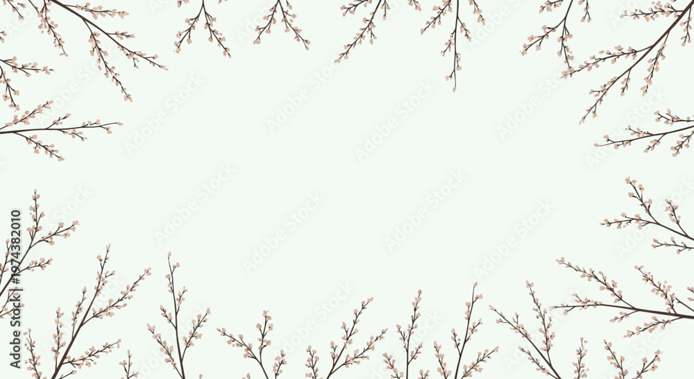 Obraz premium Delicate Winter Branches Forming a Natural Frame.