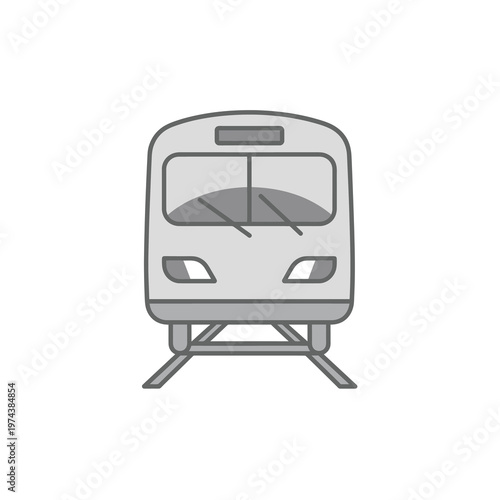 High-resolution vector of a modern train with large windows and windshield wipers
