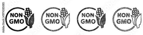Sketch non gmo icon design set