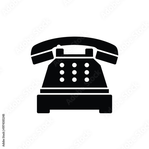 Vector of a classic rotary dial telephone in retro style