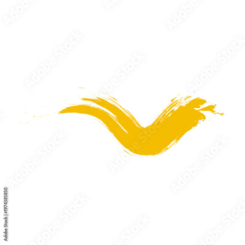 Small yellow bird wing stroke