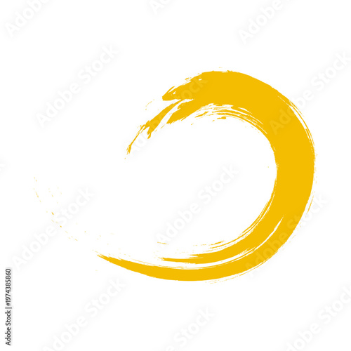 Yellow circular swirl brush stroke